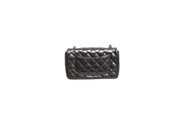 CHANEL MINI RECTANGLE PATENT QUILTED OLIVE GREEN SILVER HDWR