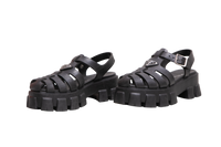 PRADA SANDAL MONOLITH RUBBER BLACK - 37 BR