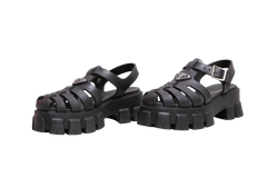 PRADA SANDAL MONOLITH RUBBER BLACK - 37 BR
