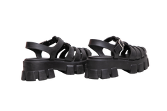 PRADA SANDAL MONOLITH RUBBER BLACK - 37 BR
