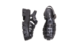 PRADA SANDAL MONOLITH RUBBER BLACK - 37 BR