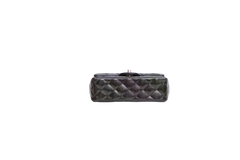 CHANEL MINI RECTANGLE PATENT QUILTED OLIVE GREEN SILVER HDWR