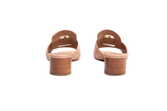 DIOR SANDAL DIOR 30 MONTAIGNE HEEL BLOCK CROCO EMBOSSED LEATHER BEIGE - 34 BR
