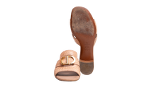 DIOR SANDAL DIOR 30 MONTAIGNE HEEL BLOCK CROCO EMBOSSED LEATHER BEIGE - 34 BR