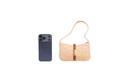 YSL LE À 7 MINI HOBO RAFFIA/LEATHER BROWN