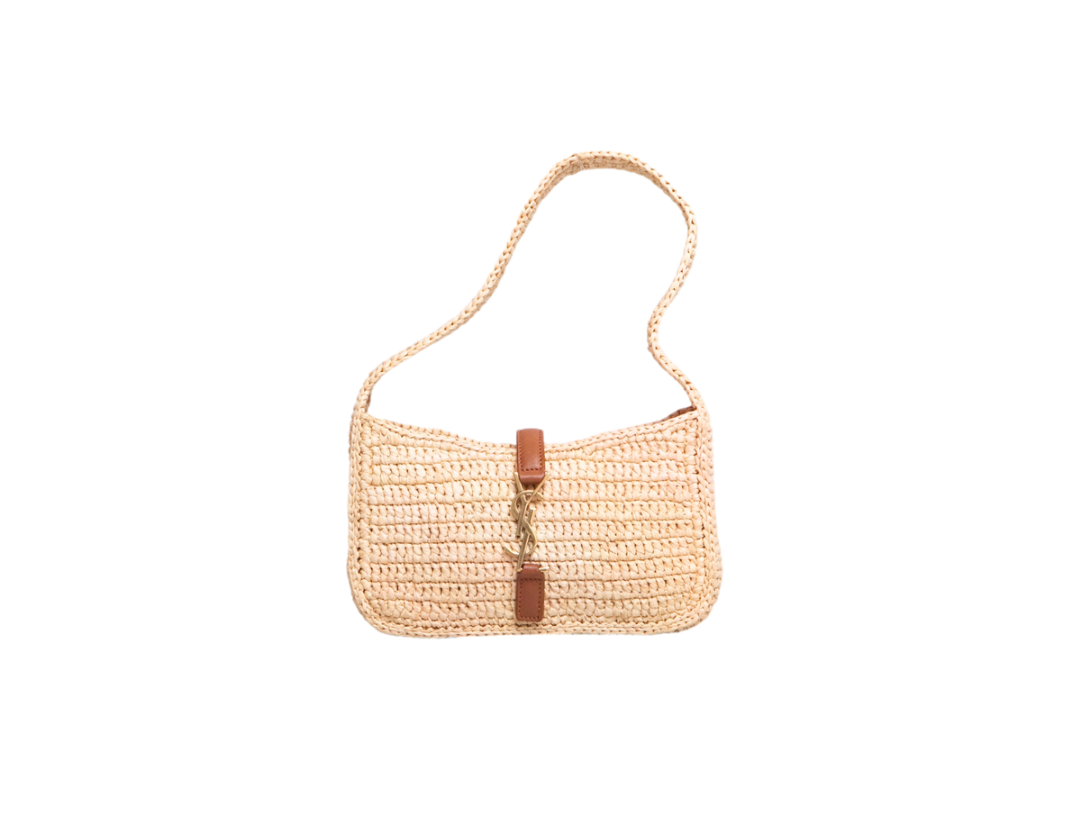 YSL LE À 7 MINI HOBO RAFFIA/LEATHER BROWN