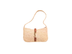 YSL LE À 7 MINI HOBO RAFFIA/LEATHER BROWN