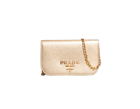 PRADA SAFFIANO LUX BANDOLIERA METALLIC GOLD