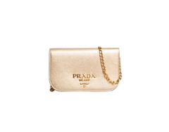 PRADA SAFFIANO LUX BANDOLIERA METALLIC GOLD