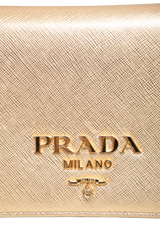 PRADA SAFFIANO LUX BANDOLIERA METALLIC GOLD
