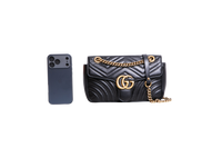 GUCCI GG MARMONT SMALL MATELASSÊ BLACK