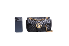 GUCCI GG MARMONT SMALL MATELASSÊ BLACK