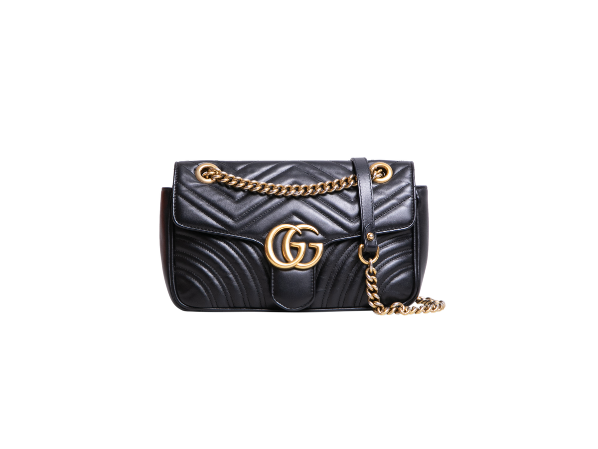 GUCCI GG MARMONT SMALL MATELASSÊ BLACK