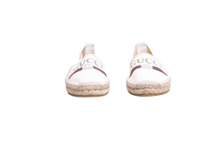 GUCCI CANVAS LOGO ESPADRILLES GREGGIO WHITE - 38 1/2 BR