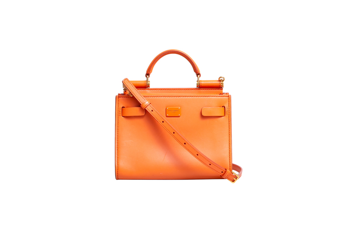 D&G SICILY 62 SHOULDER BAG LEATHER ORANGE
