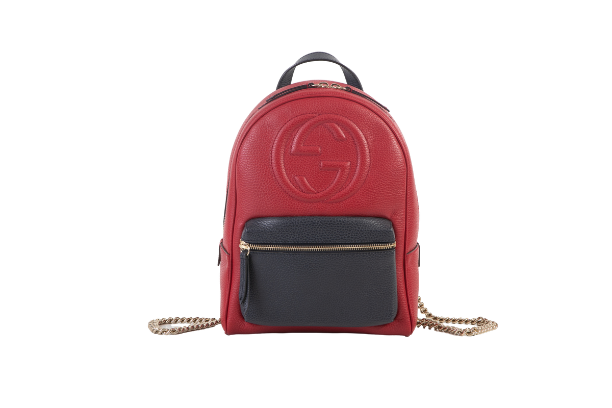 GUCCI BACKPACK SOHO CHAIN RED & BLACK