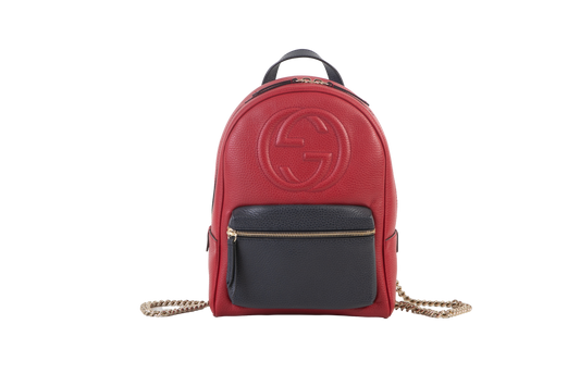 GUCCI BACKPACK SOHO CHAIN RED & BLACK