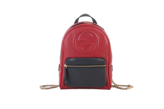 GUCCI BACKPACK SOHO CHAIN RED & BLACK