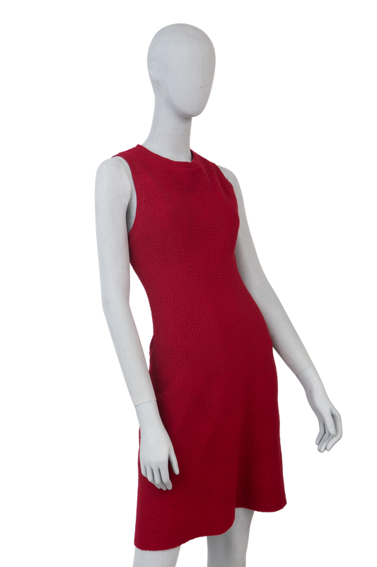 ALAIA DRESS RED TALLA TEXTURED