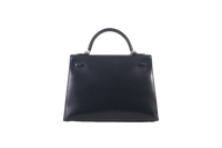 HERMÈS KELLY 32 MIDNIGHT SWIFT HARDWARE SILVER