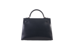 HERMÈS KELLY 32 MIDNIGHT SWIFT HARDWARE SILVER