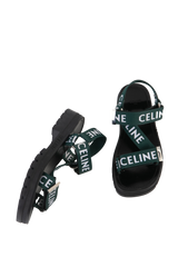 CELINE LEO STRAPPY SANDAL GREEN & BLACK - 37 BR