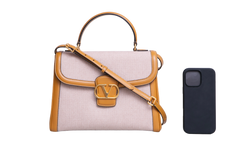 VALENTINO 9 TO 5 TOP HANDLE CANVAS IN NATURAL