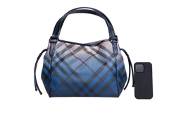 BURBERRY OMBRE SUPERNOVA CHECK BILTMORE TOTE BLUE