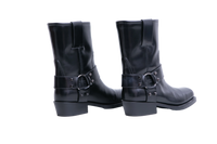 VALENTINO BOOTS ROCKSTUD BIKER ALL BLACK - 38 BR