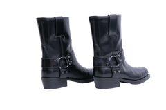 VALENTINO BOOTS ROCKSTUD BIKER ALL BLACK - 38 BR