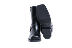 VALENTINO BOOTS ROCKSTUD BIKER ALL BLACK - 38 BR