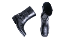 VALENTINO BOOTS ROCKSTUD BIKER ALL BLACK - 38 BR