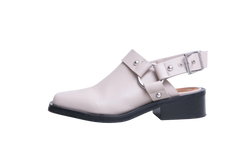 GANNI SLINGBACK BIKER MULES BEIGE - 38 BR
