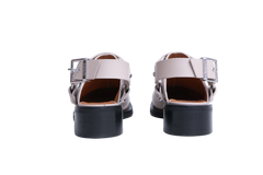 GANNI SLINGBACK BIKER MULES BEIGE - 38 BR