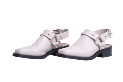 GANNI SLINGBACK BIKER MULES BEIGE - 38 BR