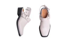GANNI SLINGBACK BIKER MULES BEIGE - 38 BR