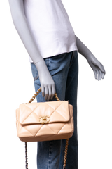 CHANEL 19 SMALL FLAP BAG LAMBSKIN CREAM 2025