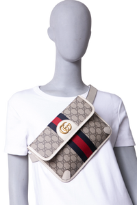 GUCCI BELT BAG OPHIDIA WEB CANVAS GG SUPREME OFF WHITE