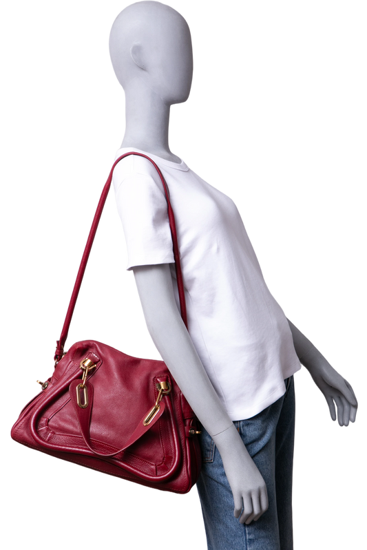 CHLOÉ PARATY MEDIUM BURGUNDY