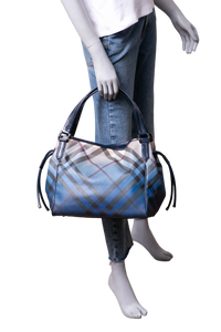 BURBERRY OMBRE SUPERNOVA CHECK BILTMORE TOTE BLUE
