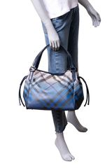 BURBERRY OMBRE SUPERNOVA CHECK BILTMORE TOTE BLUE