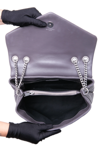 YSL LOULOU MEDIUM CHEVRON GRAY