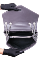 YSL LOULOU MEDIUM CHEVRON GRAY
