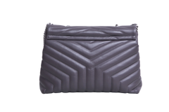YSL LOULOU MEDIUM CHEVRON GRAY