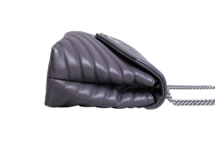 YSL LOULOU MEDIUM CHEVRON GRAY