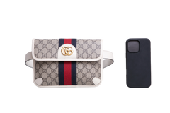 GUCCI BELT BAG OPHIDIA WEB CANVAS GG SUPREME OFF WHITE
