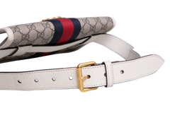 GUCCI BELT BAG OPHIDIA WEB CANVAS GG SUPREME OFF WHITE
