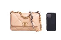 CHANEL 19 SMALL FLAP BAG LAMBSKIN CREAM 2025