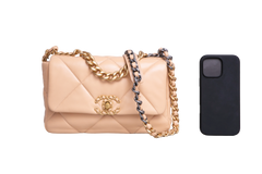 CHANEL 19 SMALL FLAP BAG LAMBSKIN CREAM 2025