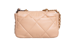 CHANEL 19 SMALL FLAP BAG LAMBSKIN CREAM 2025
